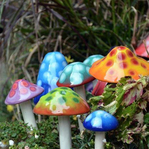 Garden Ceramic Mushroom, Ceramic Mushrooms For The Garden