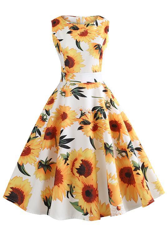 vintage sunflower dress