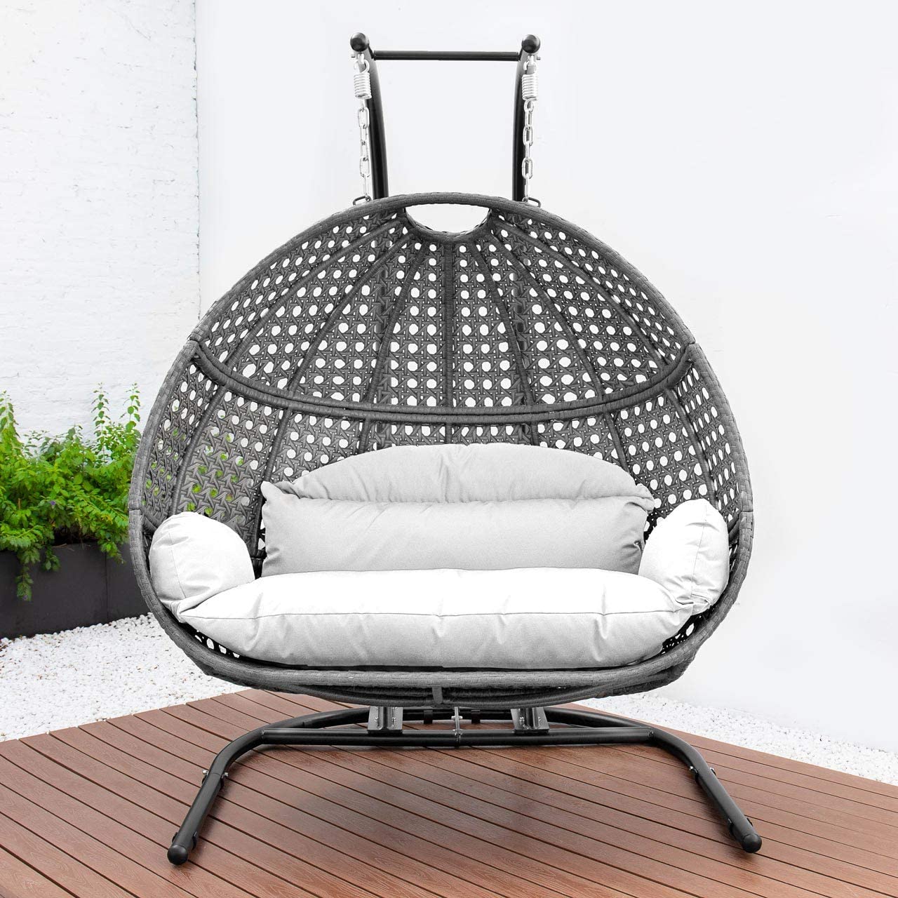 Today 50 Off Double Swing Chair With Stand Getcome Double Swing Chair With Stand, Outdoor Swing Chair With Stand Canada