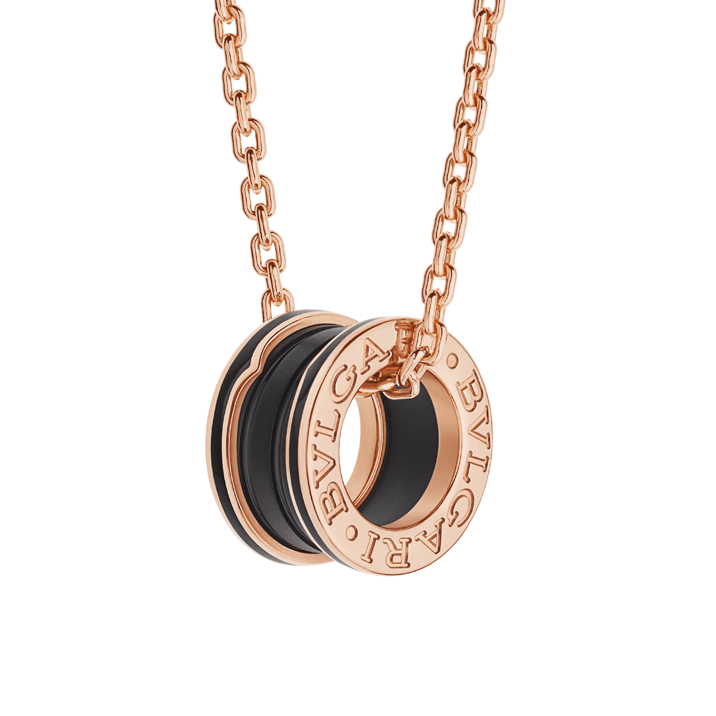 B Zero1 Pendant Necklace In 18 Kt Rose Gold With Matte Black Ceramic Easy Rabbit Home
