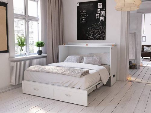 foldable bed cabinet with mattress