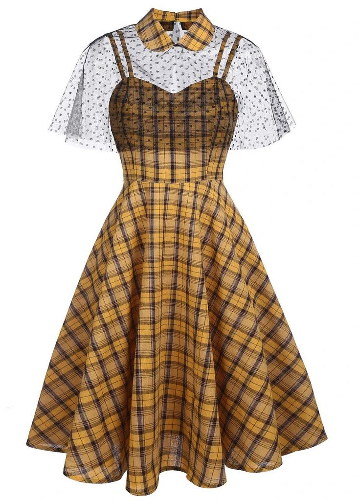 tartan prom dress