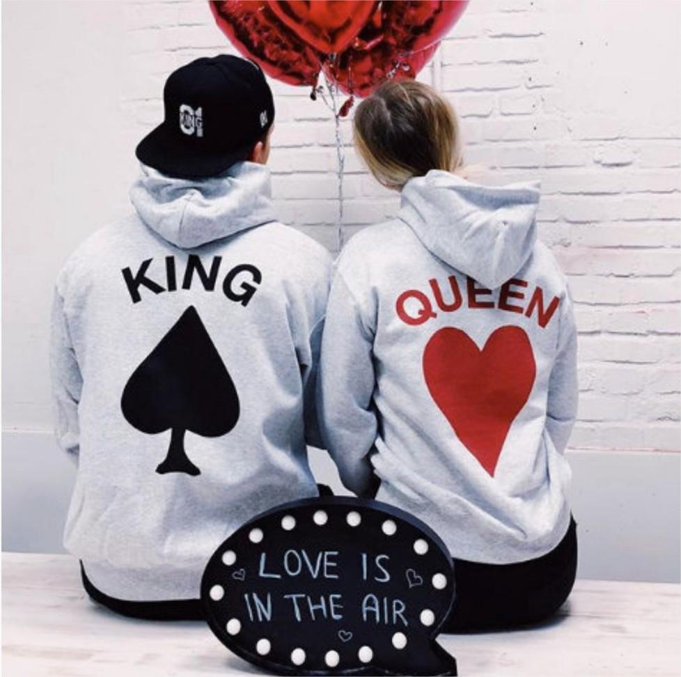 red king and queen hoodies